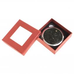 Зеркало круглое из камня мусковит цвет серебро