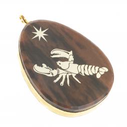 Брелок-кулон знак зодиака &amp;quot;Рак&amp;quot; камень обсидиан