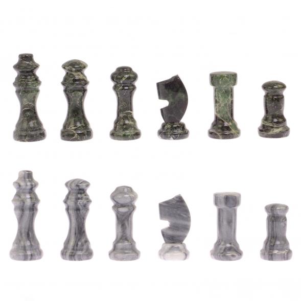 Шахматы с гравировкой &amp;quot;Турнирные&amp;quot; доска 36х36 см мрамор, змеевик 125187