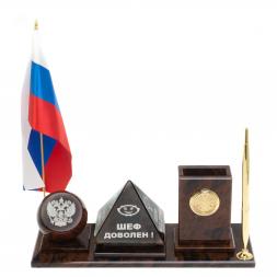 Настольный набор &amp;quot;Шефик&amp;quot; из обсидиана