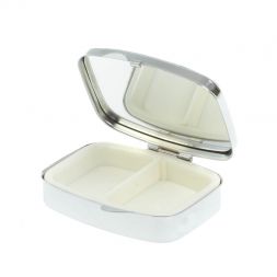 Таблетница на 2 отделения камень амазонит дымчатый кварц цвет серебро