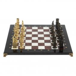 Шахматы подарочные &amp;quot;Спарта&amp;quot; фигуры бронза / мрамор, лемезит