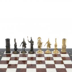 Шахматы подарочные &amp;quot;Спарта&amp;quot; фигуры бронза / мрамор, лемезит