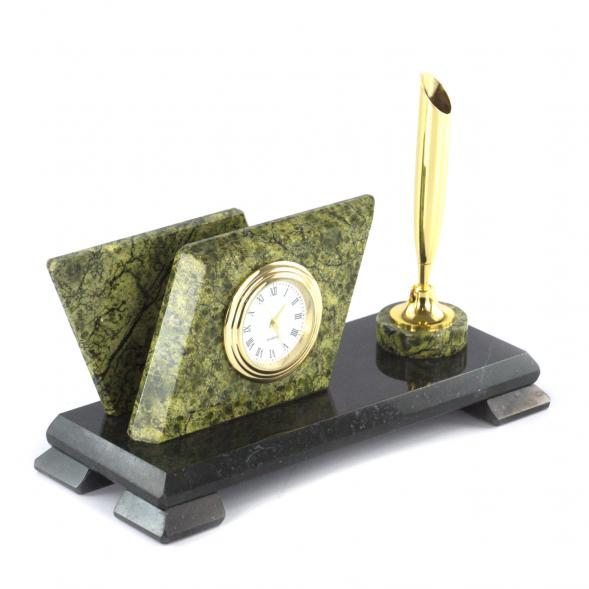 Настольный письменный мини-набор из змеевика 113225