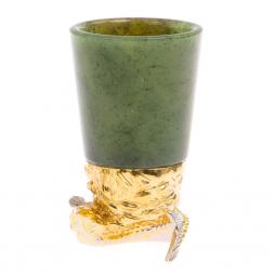 Стопка перевертыш &amp;quot;Осетр&amp;quot; нефрит бронза Златоуст