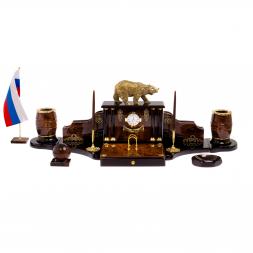 Настольный прибор &amp;quot;Медведь&amp;quot; из обсидиана