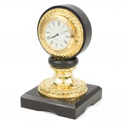 Настольные часы из бронзы и камня долерит