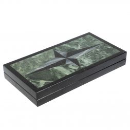 Каменные нарды "Звезда" серый мрамор гранит