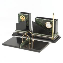 Настольный набор &amp;quot;Кремлевский&amp;quot; камень змеевик мрамор