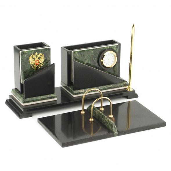 Настольный набор &amp;quot;Кремлевский&amp;quot; камень змеевик мрамор 119602