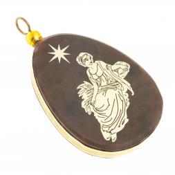 Брелок-кулон знак зодиака &amp;quot;Дева&amp;quot; камень обсидиан