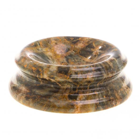 Пепельница из офиокальцита 10х10х3,3 см 124749