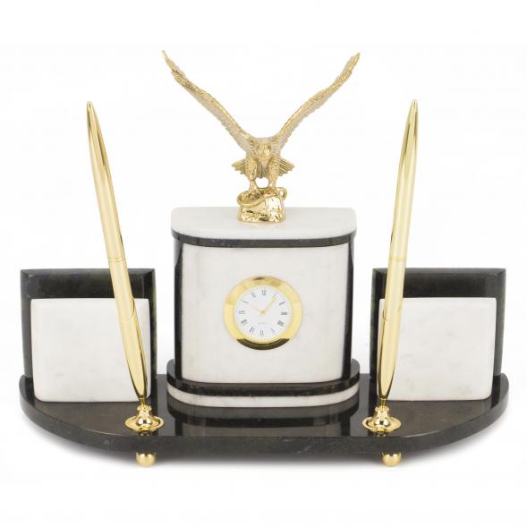 Настольный прибор &amp;quot;Орел&amp;quot; из белого мрамора 117840