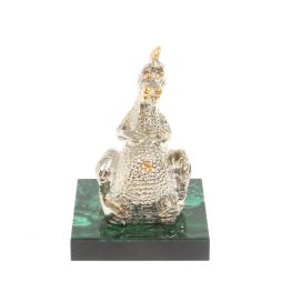 Статуэтка "Пузатый дракон" малахит бронза