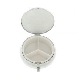 Таблетница на 3 отсека камень амазонит дымчатый кварц цвет серебро