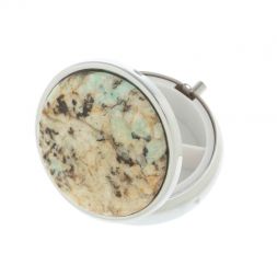 Таблетница на 3 отсека камень амазонит дымчатый кварц цвет серебро