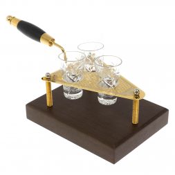 Водочный набор "Строительный мастерок" с тремя стопками Златоуст