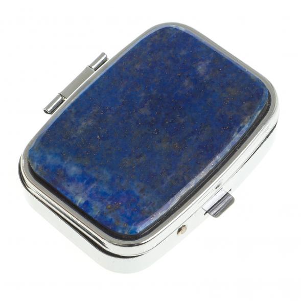 Таблетница на 2 отделения камень лазурит цвет серебро 122762