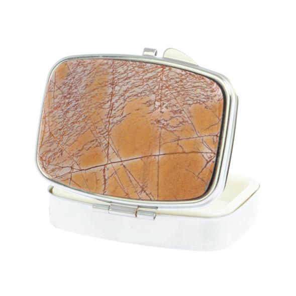 Таблетница на 2 отделения камень яшма цвет серебро 126707