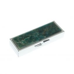 Таблетница на 3 отделения зеленый апатит цвет серебро