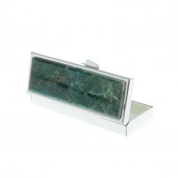 Таблетница на 3 отделения зеленый апатит цвет серебро