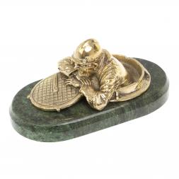 Статуэтка из бронзы &amp;quot;Сантехник&amp;quot; змеевик 19,5х10х9 см