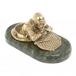 Статуэтка из бронзы &amp;quot;Сантехник&amp;quot; змеевик 19,5х10х9 см