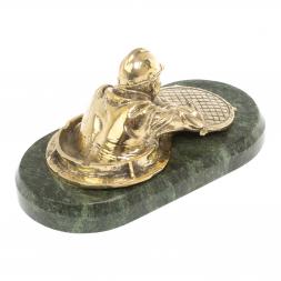 Статуэтка из бронзы &amp;quot;Сантехник&amp;quot; змеевик 19,5х10х9 см