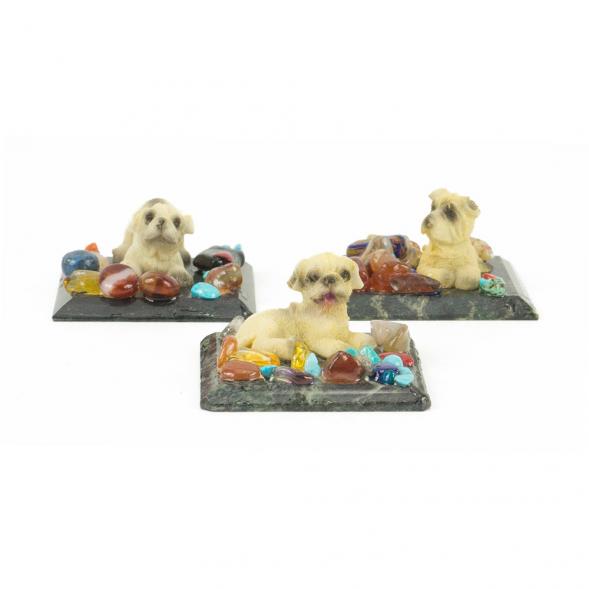 Сувенир &amp;quot;Собачка малая&amp;quot; змеевик самоцветы 5х5х3 см 118177