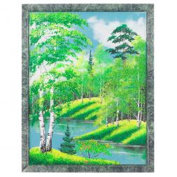 Картина из камня &amp;quot;Летний пейзаж&amp;quot; рамка змеевик 34х44 см
