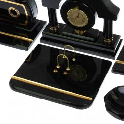 Настольный набор &amp;quot;Арка&amp;quot; из черного обсидина