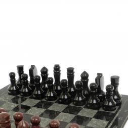 Шахматы с гравировкой "Турнирные" 40х40 см лемезит, габбро-диабаз
