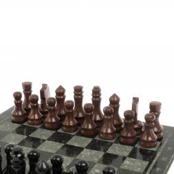 Шахматы с гравировкой "Турнирные" 40х40 см лемезит, габбро-диабаз