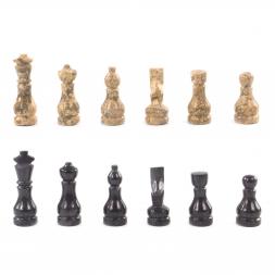 Подарочные шахматы из камня &amp;quot;Дебют&amp;quot; мрамор ракушечник 25х25 см