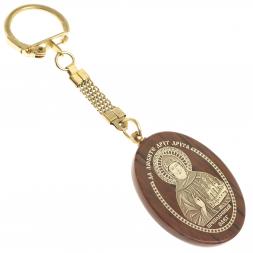 Брелок-оберег с молитвой &amp;quot;Преподобный Олег&amp;quot; камень обсидиан