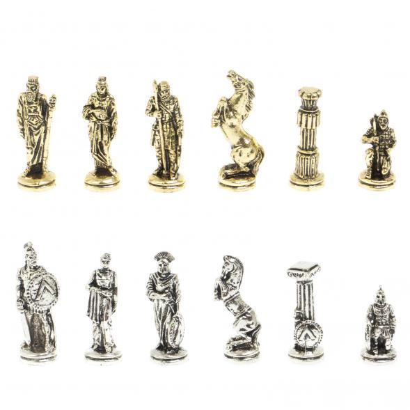 Шахматы настольные &amp;quot;Царь Леонид&amp;quot; из мрамора и змеевика 28х28 см 127736