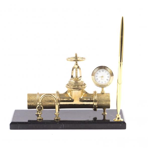 Письменный прибор &amp;quot;Труба. Нефть. Газ.&amp;quot; из бронзы и камня 121377