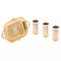 Набор "Подарочный" 3 стопки на подносе Златоуст