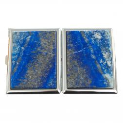 Портсигар на 10 сигарет с зажигалкой камень лазурит