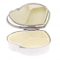 Таблетница &amp;quot;Сердце&amp;quot; на 3 отделения камень содалит цвет серебро