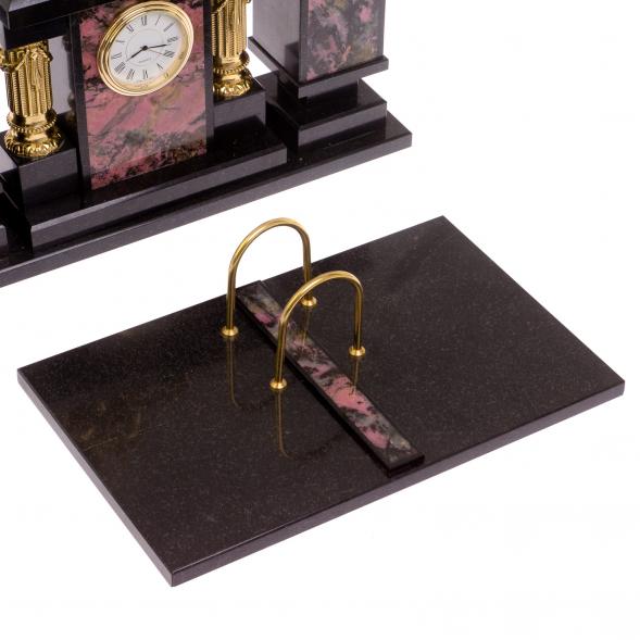 Настольный набор &amp;quot;Георгий Победоносец&amp;quot; камень родонит 126330