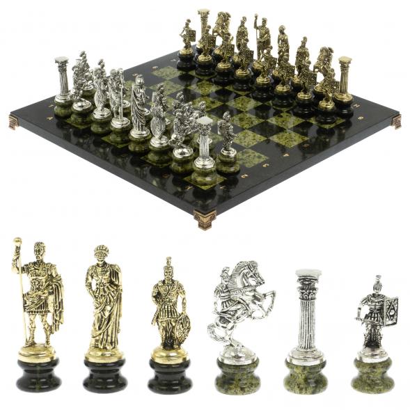 Шахматы &amp;quot;Римские войны&amp;quot; на подставках доска 44х44 из змеевика 128514