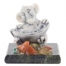 Сувенир "Крыса малая с сыром" из мрамолита