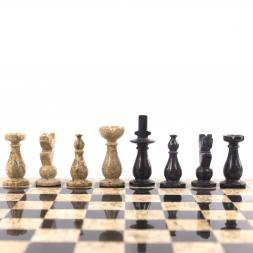 Настольные шахматы &amp;quot;Дебют&amp;quot; доска 30х30 см камень ракушечник мрамор