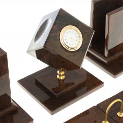 Настольный набор &amp;quot;Оптимал&amp;quot; камень обсидиан коричневый