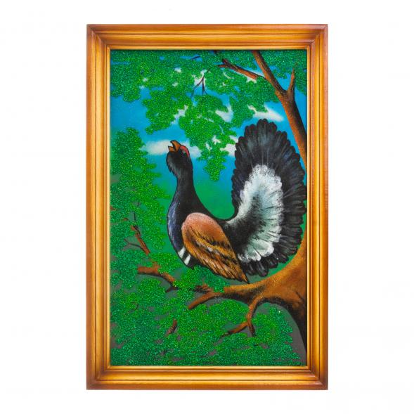 Картина из каменной крошки &amp;quot;Глухарь&amp;quot; багет дерево 46х66 см 123325