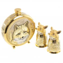 Подарочный набор "Лиса" фляжка и 2 стопки перевертыша Златоуст