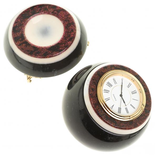 Настольные часы &amp;quot;Шар Антистресс&amp;quot; из черного змеевика 10 см 124142