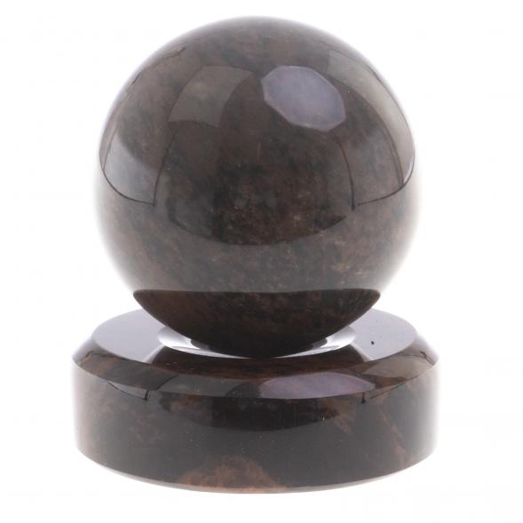 Шар из коричневого обсидиана 6 см на круглой подставке 124362