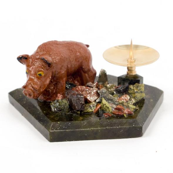Подсвечник &amp;quot;Кабан&amp;quot; на змеевике 116356